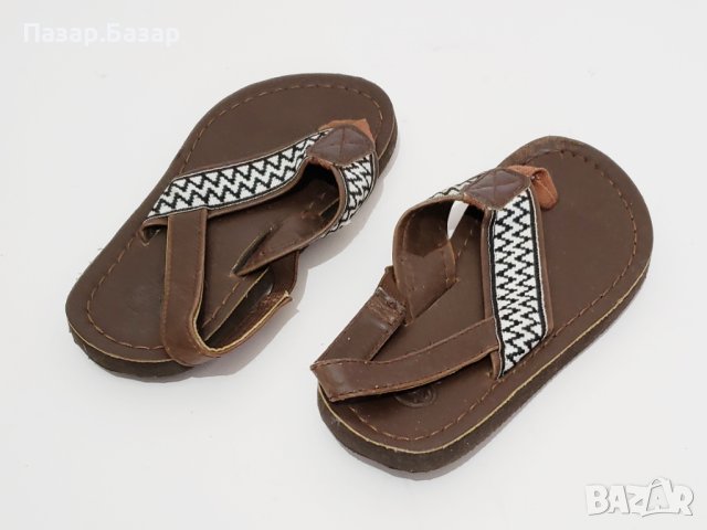Детски Кожени Сандали Флип-Флоп Ластични Джапанки 24-25 15см, снимка 3 - Детски сандали и чехли - 42652138