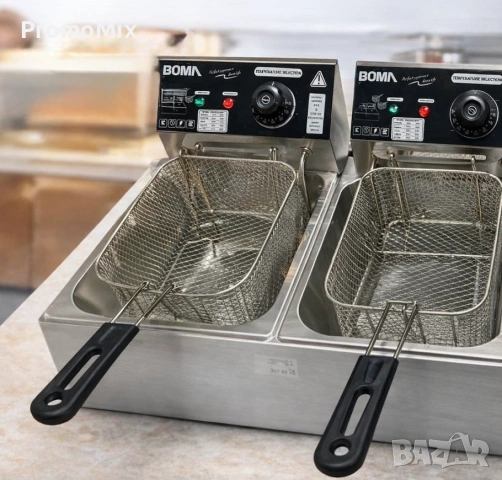 Професионален двоен фритюрник Boma BM85 2x2500W 2х6л Professional Двоен фритюрник, снимка 3 - Фритюрници - 53086289