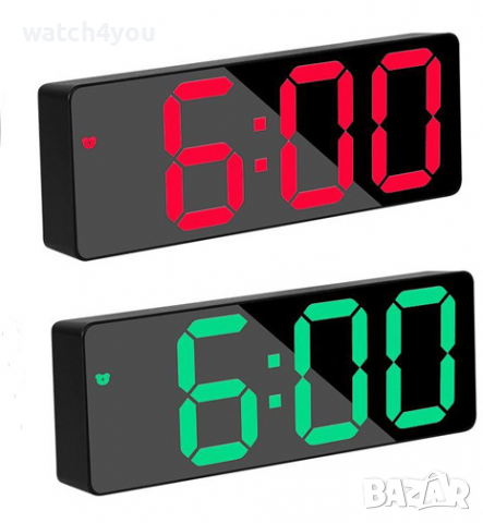 НОВ ПОСТОЯННО СВЕТЕЩ LED ЧАСОВНИK С ГОЛЕМИ СВЕТЕЩИ ЦИФРИ НА ТОК. СВЕТЕЩИ ЧАСОВНИЦИ. БУДИЛНИК АЛАРМА, снимка 2 - Други - 32819006