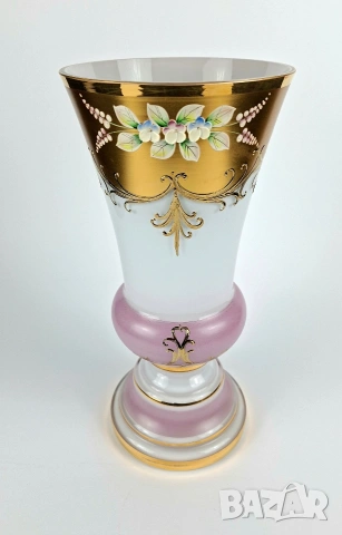 Ръчно рисувана бохемска ваза, снимка 4 - Вази - 53235743