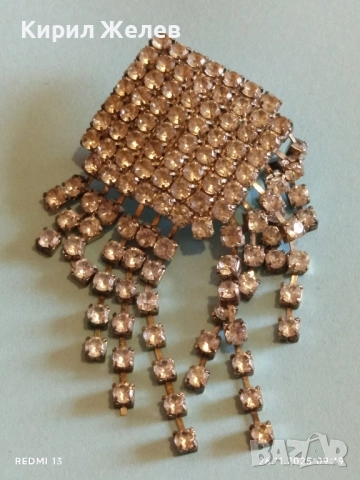 БРОШКА SWAROVSKI посребрена АРТ ДЕКО стил кристална 52235, снимка 9 - Други ценни предмети - 52544821