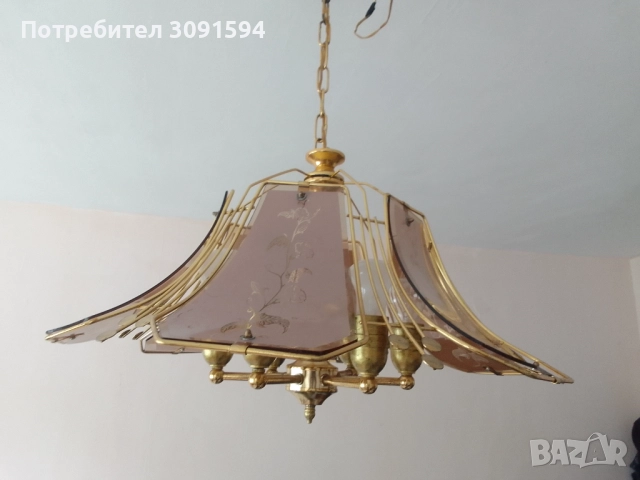 Винтидж полюлей месинг стъкло , снимка 8 - Антикварни и старинни предмети - 52037993