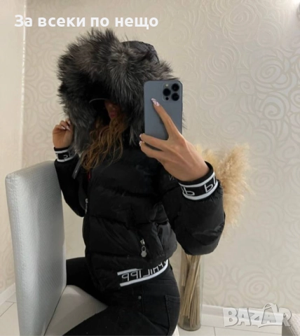 Philipp Plein Дамско Зимно Яке С Естествен Пух На Качулката Филип Плейн Код W.S.O.2, снимка 2 - Якета - 52568707