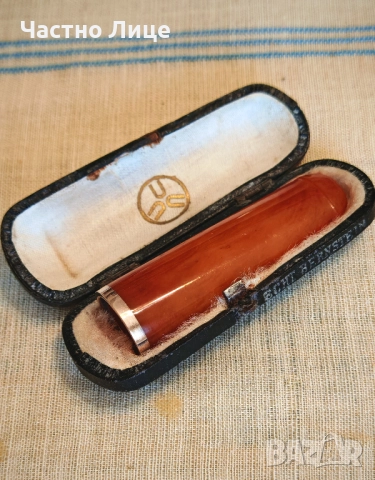 Оригинален Старинен Рядък Кехлибарен Мундщук за Пури 1900те г.