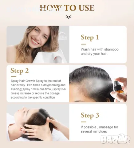 Спрей масло за бърз растеж на косата с джинджифил PURC за лечение и против косопад 30 ml, снимка 10 - Продукти за коса - 48267955