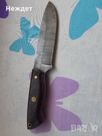 Нож от дамаска стомана, снимка 5 - Ножове - 33910769