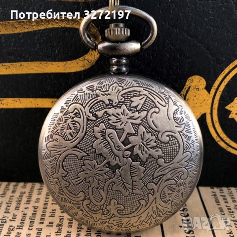 Мики Маус Класически джобен кварцов часовник с римски цифри+ верижка, снимка 5 - Джобни - 42201200