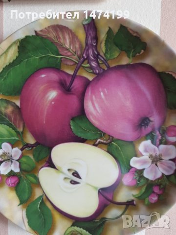 Декоративна чиния с ябълки, снимка 7 - Други - 39351155