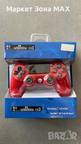 Джойстик Dualshock 4, Контролер за компютър, Wi-Fi, Playstation 4, PS4 - Черен, Червен, Син