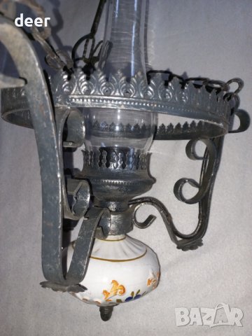 Абажур  от ковано желязо с порцелан