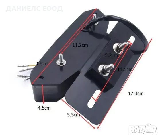 Стоп диоден за мотоциклет с вградени мигачи и стойка за номер., снимка 4 - Аксесоари и консумативи - 47387088