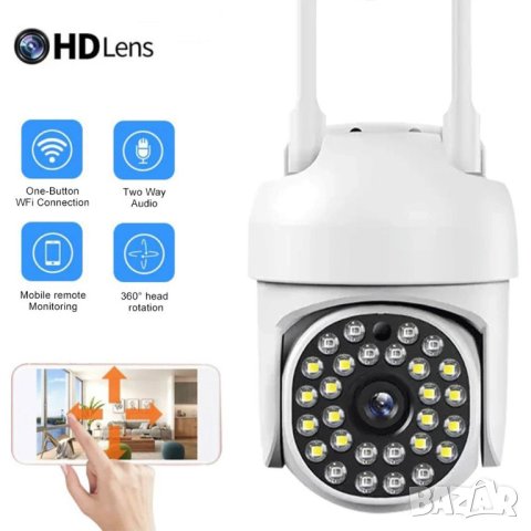 + 64GB карта Комплект 6MP - YCC365 SMART SPHERE 28LED WI-FI ОХРАНИТЕЛНА КАМЕРА COBRA 360 PTZ, снимка 3 - Камери - 39406357