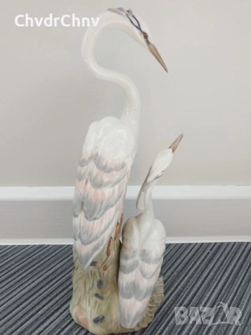 Lladro CASADES статуетка 30см/ЛАДРО КАСАДЕС испанска порцеланова фигура на жерави, снимка 3 - Статуетки - 51500320