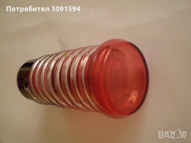 Стара Червена Стъклена Ваза, снимка 6 - Колекции - 34519459