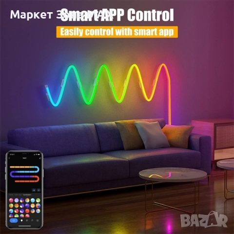 Водоустойчиво осветление, RGB 4.5 метра лента, снимка 6 - Лед осветление - 52863149