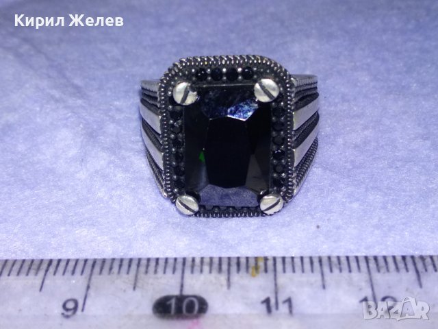 ШАРМАНТЕН МАРКАЗИТЕН СРЕБЪРЕН ПРЪСТЕН ЛАКИРАНО СРЕБРО 925 ЮВЕЛИРНА ПРЕЦИЗНА Арт ДЕКО ИЗРАБОТКА 40610, снимка 9 - Пръстени - 42656311