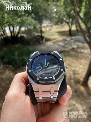 Casio G-Shock GA 2100 1A2ER метален Casioak AP mod АП мод часовник касио г шок Га 2100