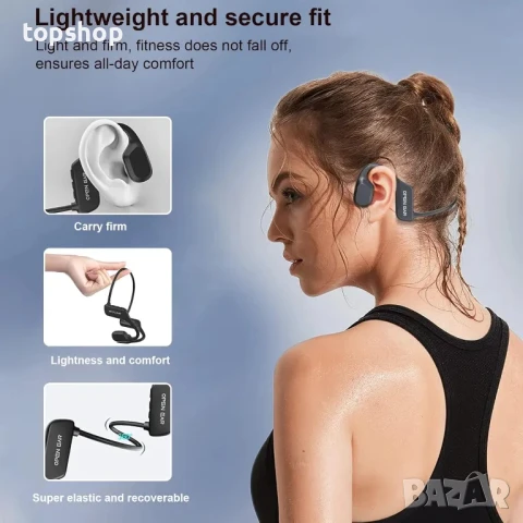 НОВИ Слушалки Monodeal X1 Bone Conduction, Bluetooth 5.2 спортни водоустойчиви IP65, снимка 4 - Bluetooth слушалки - 50494982