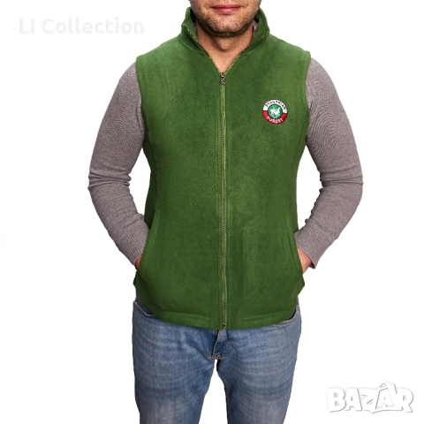 Мъжки поларен елек - черен, зелен, червен