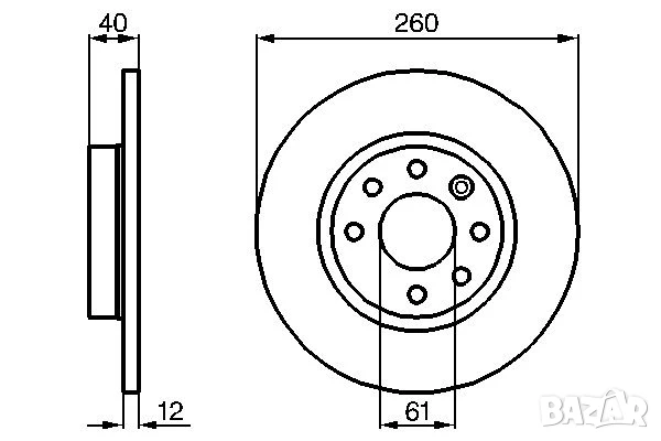 Диск спирачен преден дeсен/ляв за VOLVO 440,460,480 1.6-2.0 04.86-12.96г.№ V1121P, снимка 2 - Части - 50846552