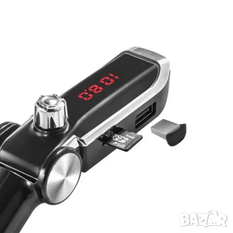 FM трансмитер 12V/24V с Bluetooth USB TF и handsfree, снимка 3 - Аксесоари и консумативи - 55865534
