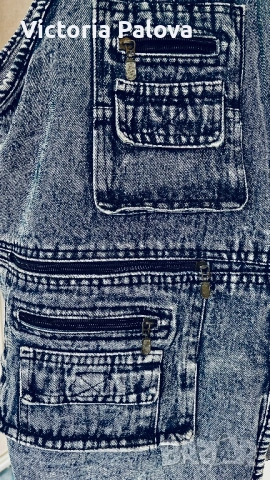 Функционален дънков елек с 6 джоба, снимка 3 - Други - 53750946