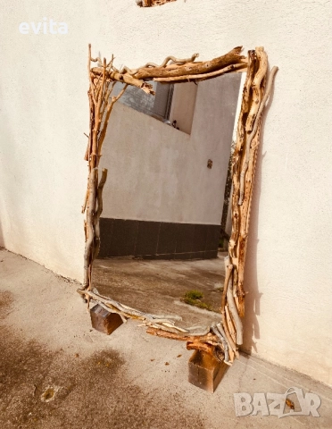 Артистично огледало с клонки – ръчна изработка, снимка 13 - Огледала - 35865961