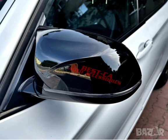Капаци за огледала със щипки черен пиано лак Batman Style подходящи за BMW X3 (F25), X5 (F15), X6 , снимка 8 - Аксесоари и консумативи - 53614404
