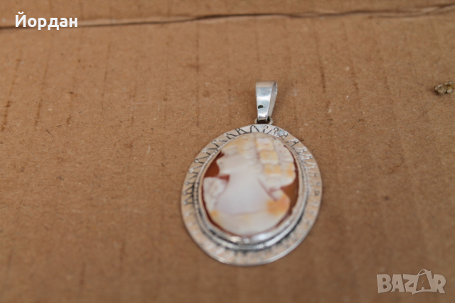 Дамски медальон сребро и камея , снимка 5 - Колиета, медальони, синджири - 36190754