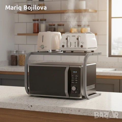 Поставка органайзер за микровълнова фурна, многофункционална, изработена от метал, снимка 8 - Аксесоари за кухня - 53535002