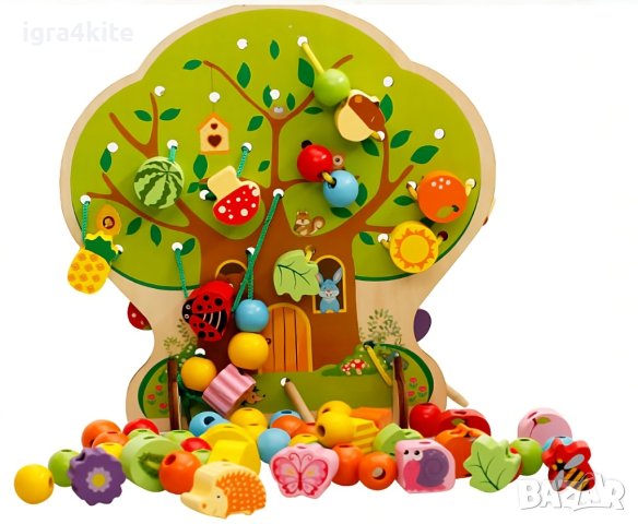 ТОП АРТИКУЛ! Дърво за нанизване с елементи и връзки, снимка 2 - Образователни игри - 41084044