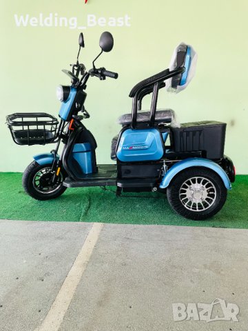 Електрическа триместна триколка X1 1800W/48V/20Ah Синя, снимка 3 - Мотоциклети и мототехника - 39294959