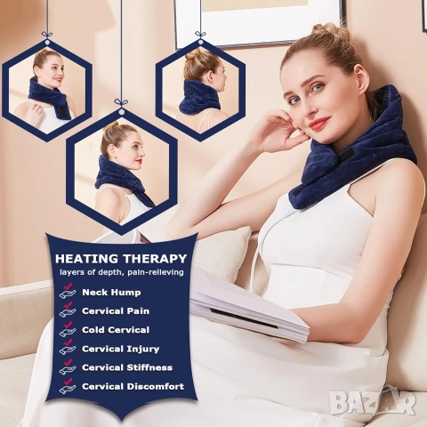 Електрическа грейка за врат с прецизен контрол на температурата и таймер, JOBYNA, снимка 7 - Други - 52541492