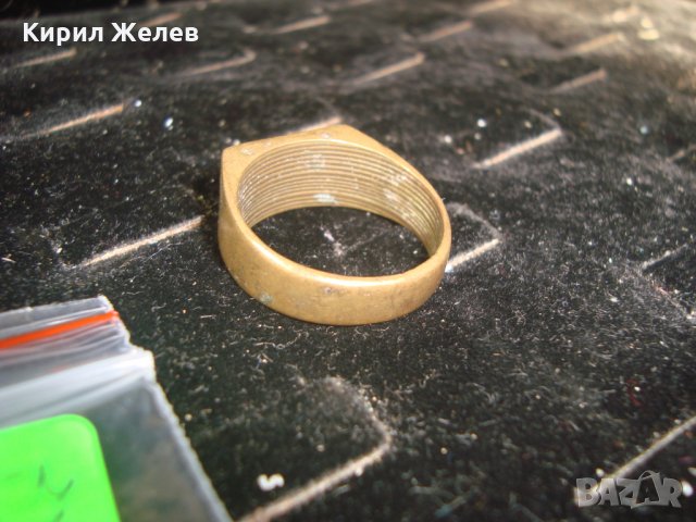 СТАРИНЕН БРОНЗОВ ПРЪСТЕН МАЙСТОРСКА СТАРА ИЗРАБОТКА СТРУГОВАН 24857, снимка 3 - Антикварни и старинни предмети - 34566124
