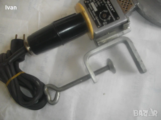 ф190мм 400W BARY ШВЕЙЦАРСКА СТАРО КАЧЕСТВО МАСИВНА ЕЛ. ЛЕПАЧКА ЗА ПЛАСТМАСОВИ ТРЪБИ ГОЛЯМ ДИАМЕТЪР, снимка 9 - Други инструменти - 50476199