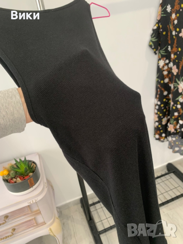 Дамски рипсен черен топ в размер S, снимка 7 - Потници - 44829378