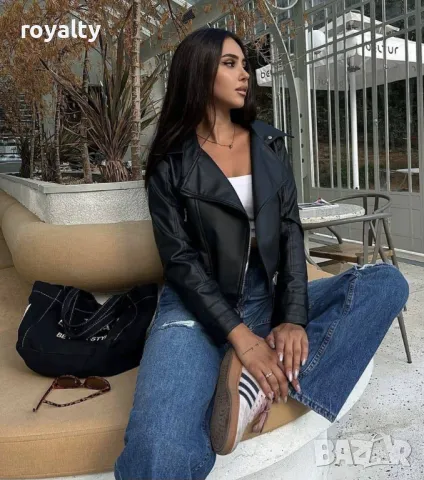 Дамско кожено яке , снимка 2 - Якета - 49211276