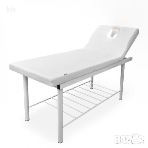 Двусекторно стационарно метално козметично и масажно легло 60/70 см. ширина KL270, Бял