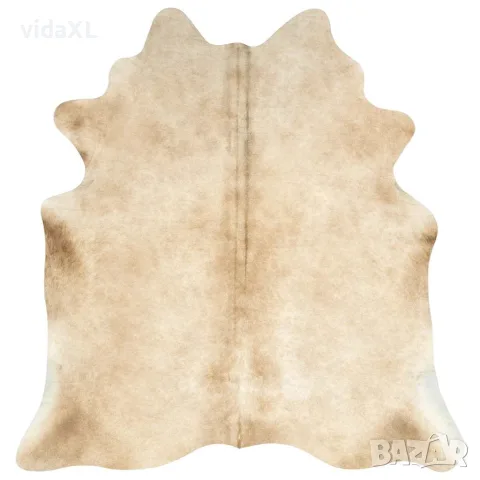 vidaXL Килим, естествена телешка кожа, бежов, 180x220 см, снимка 6 - Килими - 56147375