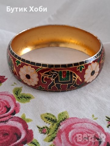 Твърда гривна с клетъчен емайл , снимка 2 - Антикварни и старинни предмети - 41974420