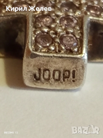 Сребърен кръст JOOP! с инкрустирани кристали Розов Турмалин ювелирна изработка 52817, снимка 10 - Колиета, медальони, синджири - 52982952