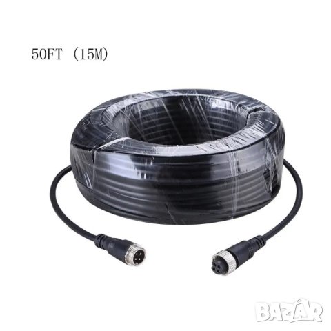 4 пина кабел за камера, 4 pin, 10, 20, метра, четири пинов, BNC за монитор, камери, видеорегистратор, снимка 6 - Други - 41459799