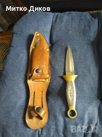 Кама 190х90мм маркова станлес тип Дж. Стейтън от Непобедимите-3 калъф естествена кожа с доп.преграда, снимка 14 - Ножове - 41536630