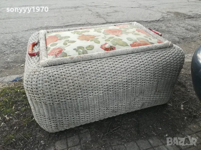 ПЛЕТЕН САНДЪК С КАПАК ТАБУРЕТКА ПУФ-ВНОС ГЕРМАНИЯ 0803251814, снимка 8 - Антикварни и старинни предмети - 49414812