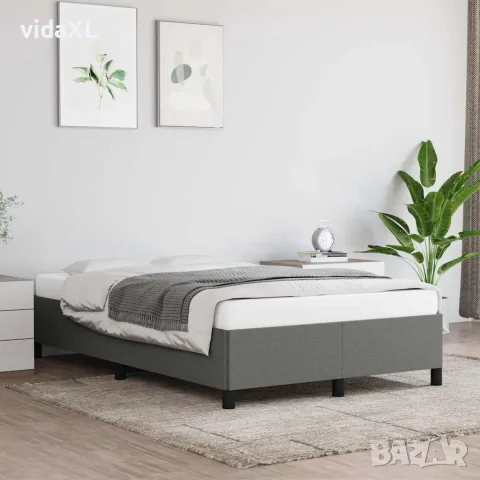 vidaXL Рамка за легло без матрак, тъмносива, 120x200 см, плат, снимка 2 - Спални и легла - 56147200
