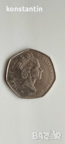 ОСТРОВ МАН ПОЛОВИН ЛИРА 1974, снимка 2 - Нумизматика и бонистика - 49721016