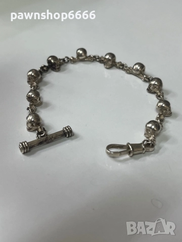 Сребърна верижка за джобен часовник, снимка 2 - Антикварни и старинни предмети - 51455277