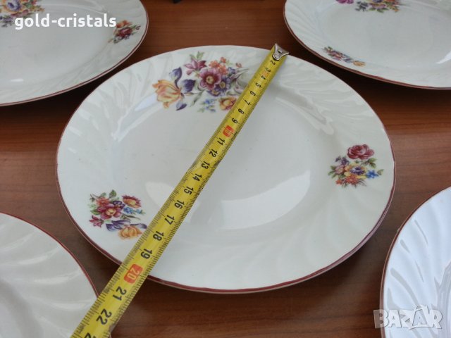 Стар български порцелан чинии плитки, снимка 2 - Антикварни и старинни предмети - 35849186