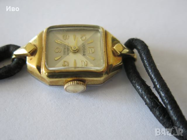Рядък дамски механичен ретро часовник Jodar, incabloc, 17 rubies, позлатен, снимка 5 - Мъжки - 44696312