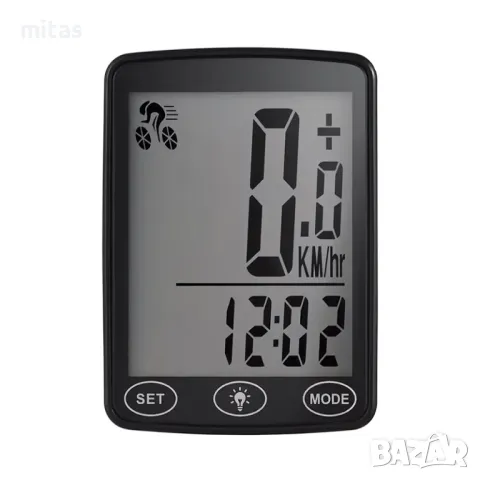 Велокомпютър с 25 функции, Водоустойчив, LED подсветка, LCD 39х48мм., снимка 9 - Аксесоари за велосипеди - 50380913
